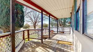 Covered entry and deck.