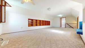 Level 2 bonus room with built-in book shelves.