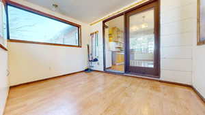 Mud room near the kitchen to provide additional pantry space.