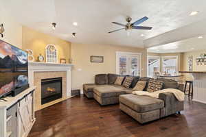 Living Room and Fireplace
