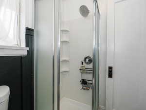 Bathroom with a shower stall