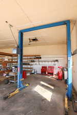 Garage features a lift