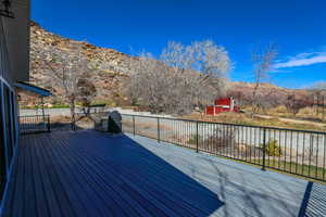 Deck with a mountain view