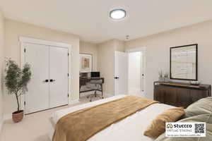 4th bedroom downstairs - This room is virtually staged.