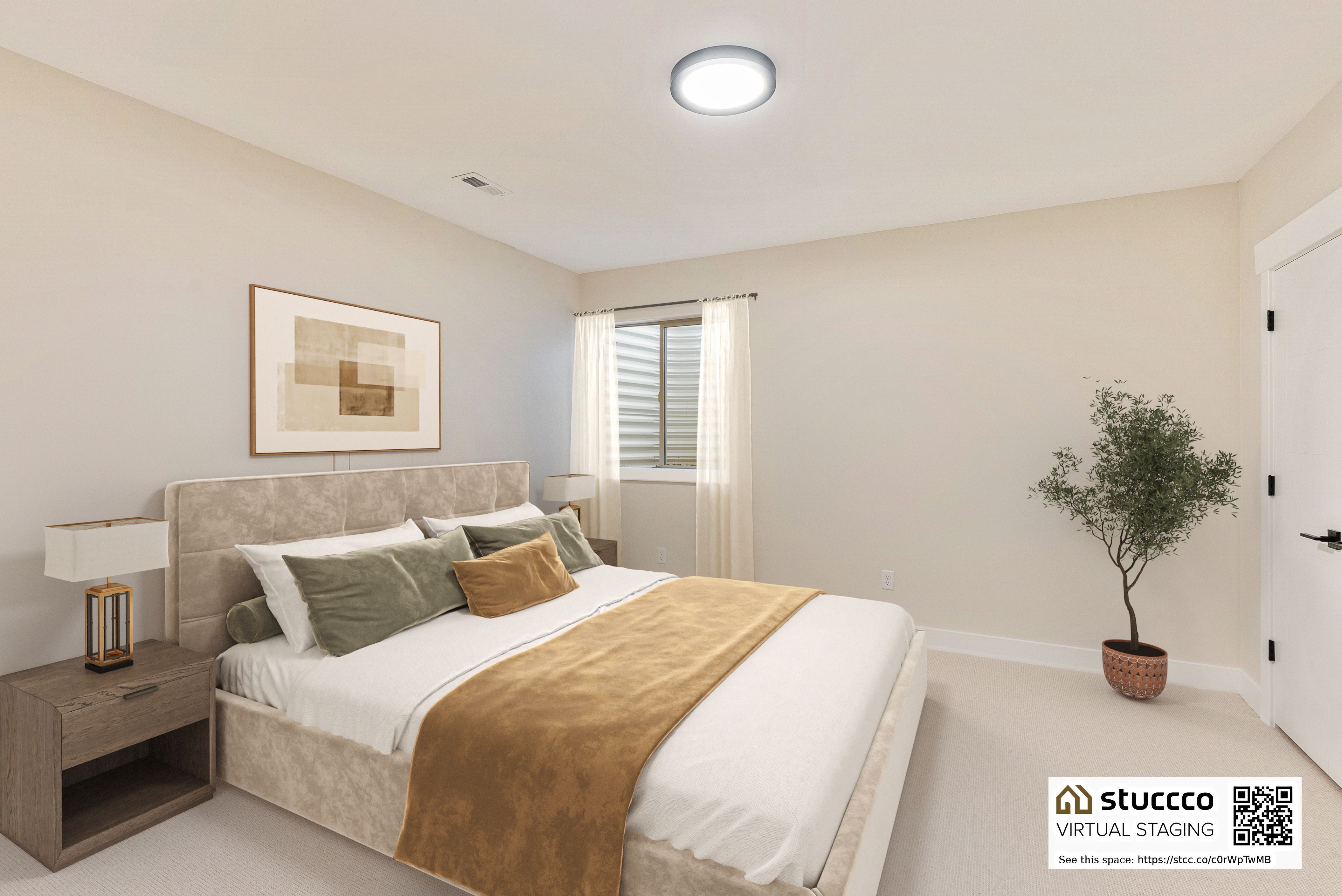 4th bedroom downstairs - This room is virtually staged.