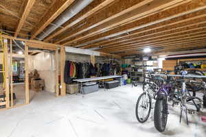 View of unfinished basement