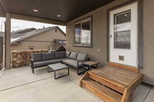 View of patio featuring outdoor seating
