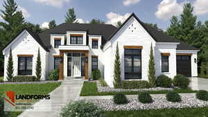 Transitional home plan featuring a possible design that fits nicely on this lot.