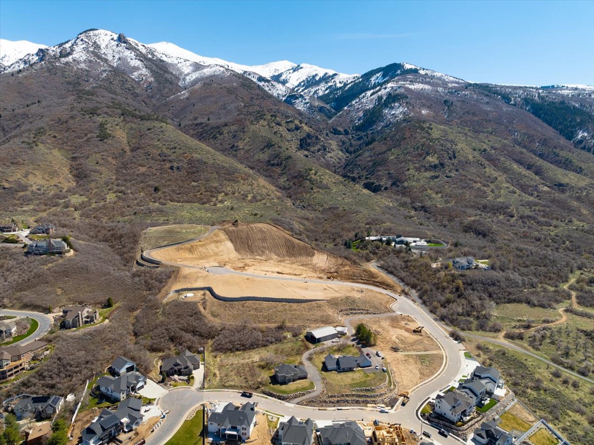 Mountain view looking east with nearby suburban area