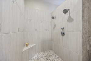 Bathroom with tiled shower
