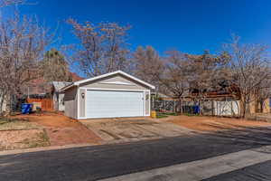 Garage with driveway