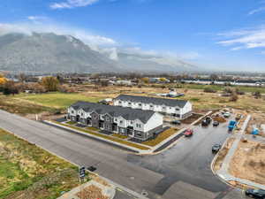 Bird's eye view of a mountain backdrop