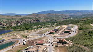 Drone / aerial view of a water and mountain view