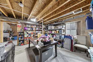 View of unfinished basement