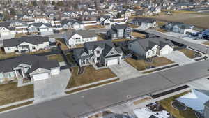 Aerial view of residential area