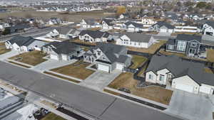 Aerial perspective of suburban area