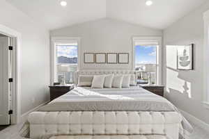 Bedroom featuring carpet floors and recessed lighting