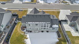 Aerial view of residential area