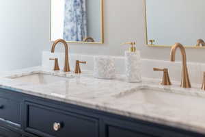 Bathroom view of double vanity