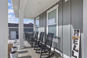 View of covered porch