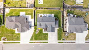 Aerial perspective of suburban area