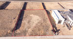 Aerial overview of property's location with property boundaries highlighted