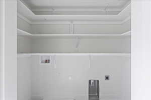 Laundry area featuring electric dryer hookup and washer hookup