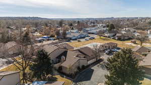 Aerial perspective of suburban area