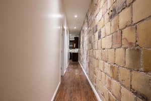 Apt. #1 Hallway with original stone wall