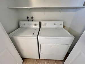 Laundry area with washer and dryer included