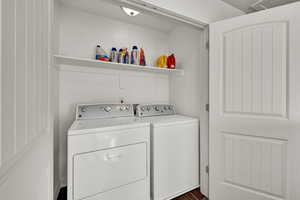 Laundry area with washing machine and dryer