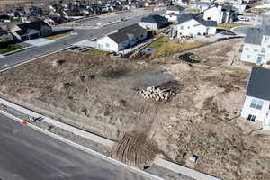 Aerial perspective of suburban area