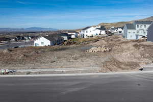 View of mountain background with nearby suburban area