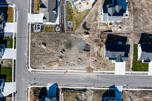 Aerial perspective of suburban area
