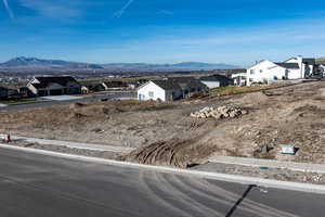 View of mountain background with nearby suburban area