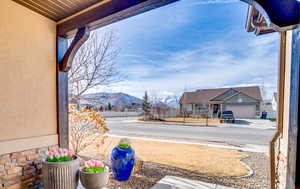 View of yard featuring a mountain view