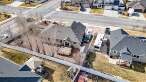 Aerial perspective of suburban area