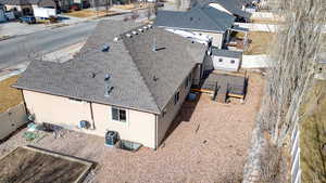 Aerial perspective of suburban area