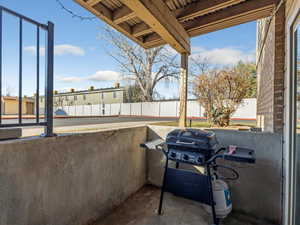View of patio / terrace featuring a grill
