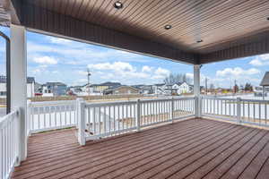 Deck with a residential view