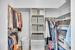 View of walk in closet