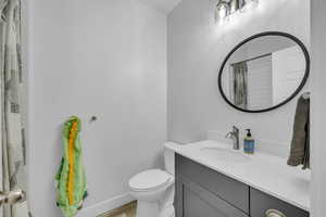 Full bath with a shower/tub combo