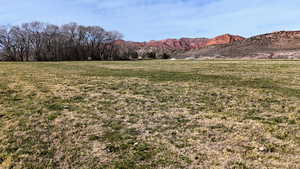 View of mountain background with rural landscape