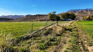View of mountain background with rural landscape