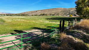 View of yard featuring a mountain view and a view of countryside