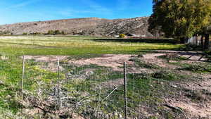 Mountain view with rural landscape