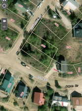 Aerial view of property's location featuring property parcel outlined