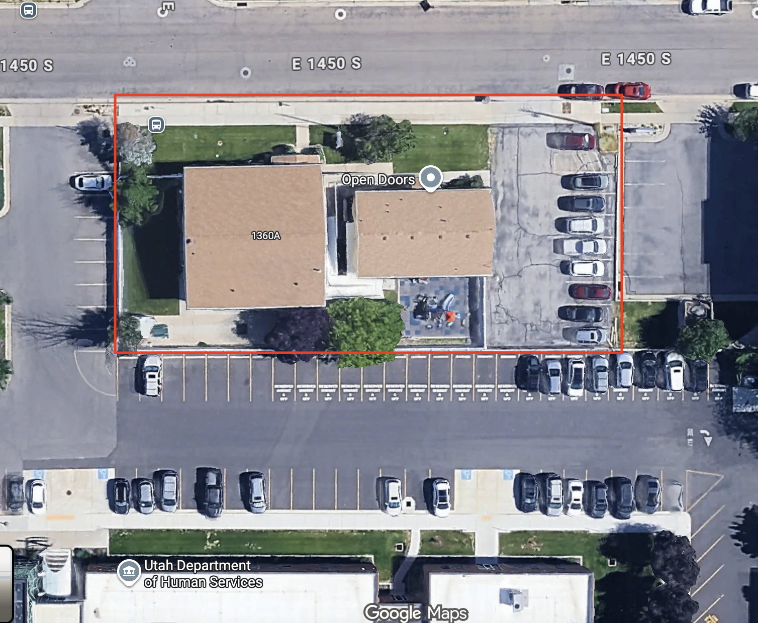 Aerial view of the property