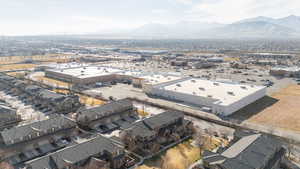Aerial view of a mountainous background
