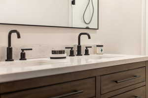 Full bathroom with double vanity